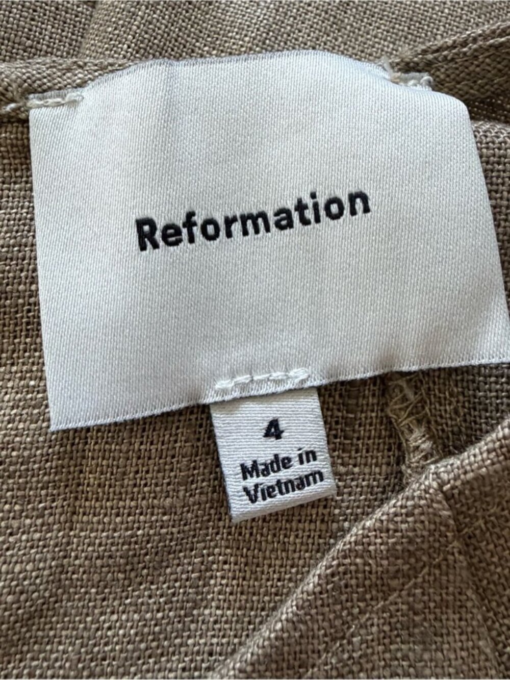 NEW Reformation Cecilia Linen Sleeveless Maxi Dress Dark Oatmeal Tan | US 4 UK 8 - Picture 13 of 14